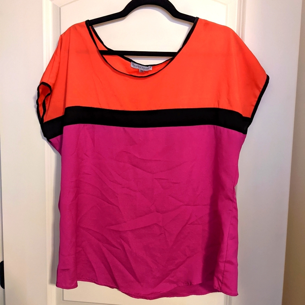 Orange and Pink Striped Shirt